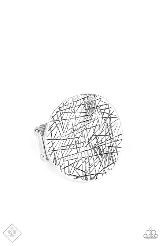 Lined Up Silver RIng